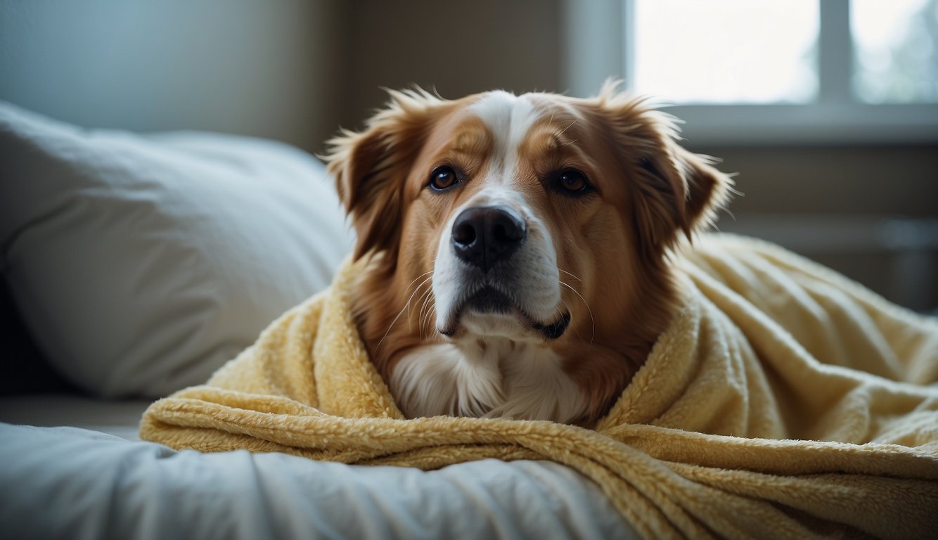 Bedridden dogs are gently wiped down with damp cloths, followed by a thorough brushing to remove loose fur and dirt. A soft towel is used to pat them dry, ensuring they are comfortable and clean